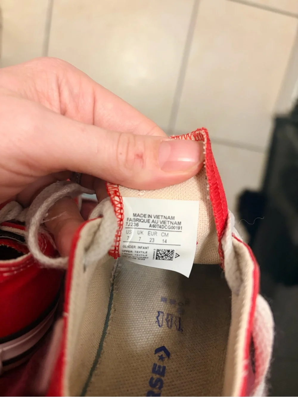 Converse Red Low-Top Baby Sneakers with White Trim